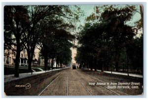 c1910 West Avenue From Seymour Street South Norwalk Connecticut Antique Postcard