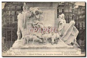 Old Postcard Paris high monument to the memory of Pastor Sheep