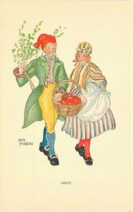 Ann Stenburg Swedish Ethnic Couple C-1910 Postcard 8520