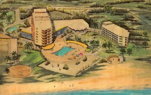 ARUBA, Netherlands  NEW ARUBA CARRIBBEAN HOTEL & CASINO  Artist's View Postcard