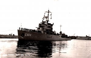 Battleship Hr. Ms. Den Helder H.M. De Tromp Vintage RPPC 09.83