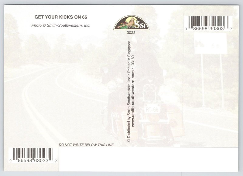 Route 66~Red Motorcycle With “Rt 66” Plate~Getting His Kicks~Continental PC 86598303037