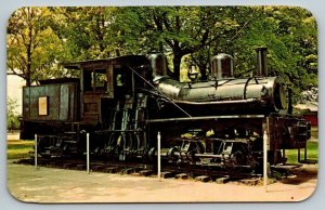 Shay Logging Locomotive  Cadillac, Michigan    Railroad Railway Postcard