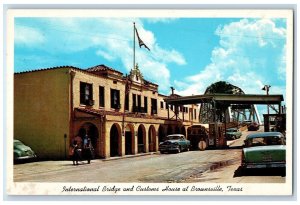 International Bridge And Customs House Cars Brownsville Texas TX Postcard