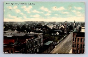 BIRD'S EYE VIEW TEXARKANA ARKANSAS TEXAS POSTCARD 1910