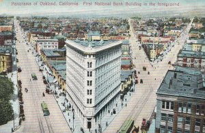 Vintage PNC Postcard - Panorama of Oakland California - First National Bank Bldg