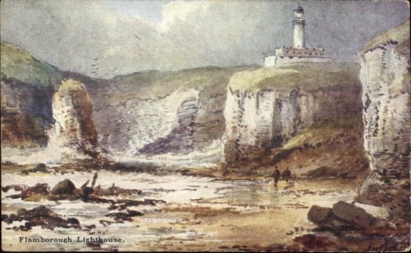 Flamborough UK Lighthouse c1910 Postcard #1
