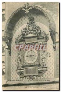 Old Postcard Paris courthouse Big Clock