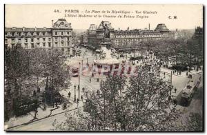 Paris Old Postcard Place de la Republique General view