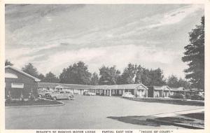 SALT LAKE CITY UT BISHOPS RANCHO MOTOR LODGE B&W PHOTO POSTCARD c1940s OLD CARS