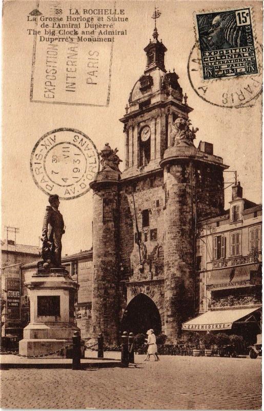CPA La Rochelle - La Grosse Horloge et Statue de l'Amiral Duperre (163342)