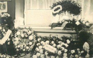 C-1910 George Church Funeral Open Casket Interior RPPC Photo Postcard 20-13283