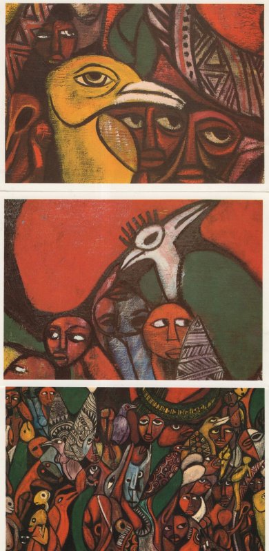 The Sacred Well Mozambique African Folklore Art 3x Postcard s