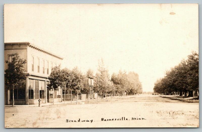 Barnesville MN~Broadway~Main Street Storefronts~Pic Shows Some Town~1914 RPPC 