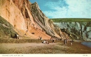 Vintage Postcard Coloured Cliffs Rides Attractions Chairlift Alum Bay I. W.