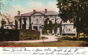 Vintage Postcard 1907 Old Government House Fredericton New Brunswick Canada