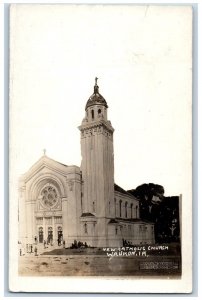 Waukon Iowa IA Postcard RPPC Photo New Catholic Church 1914 Posted Antique