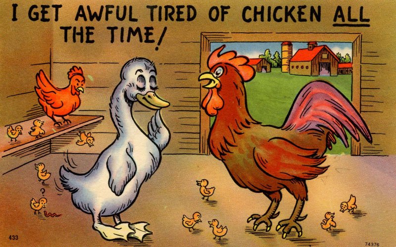 Humor - I get awful tired of chicken all the time