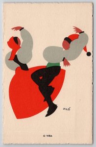 Portugal Art O VIRA Couple Dancing Dancers Pilo Postcard N25