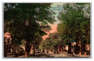 Vintage 1907 Postcard State Street East Elliot Street Springfield, Massachusetts