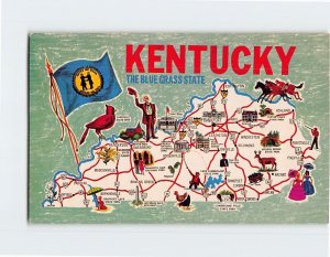 Postcard The Blue Grass State Kentucky USA