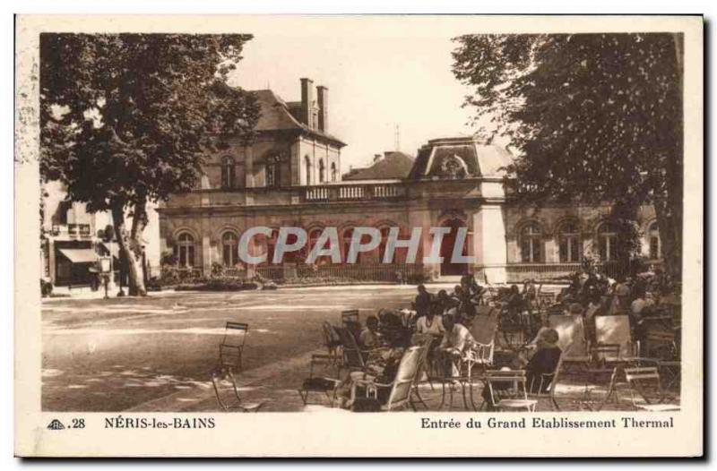 Old Postcard Neris les Bains Grand Entree spa establishment