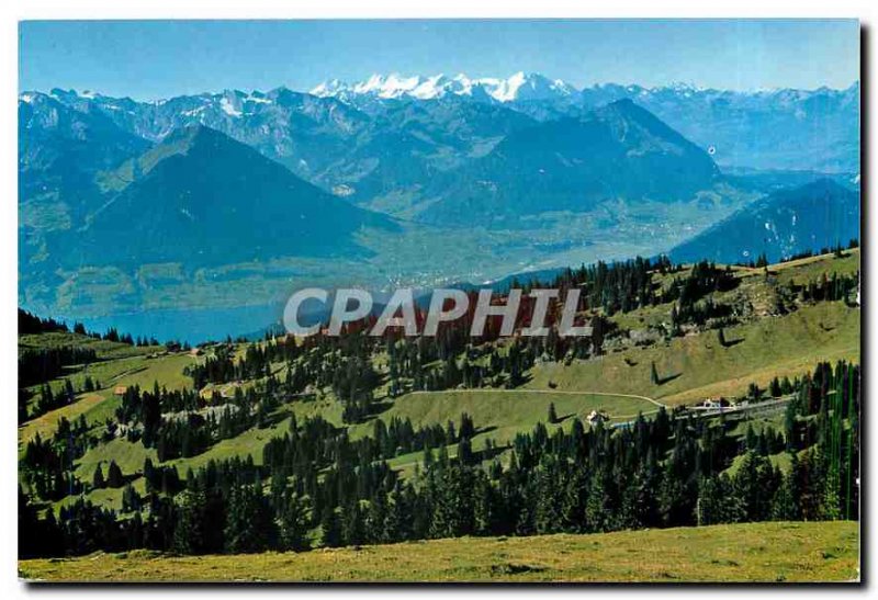 Modern Postcard Blick vom Rigi Kulm auf und Berner Alpen Unterwaldner