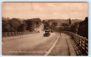 BISHOP AUCKLAND, England UK ~ Street Scene DURHAM ROAD 1910s-20s Postcard