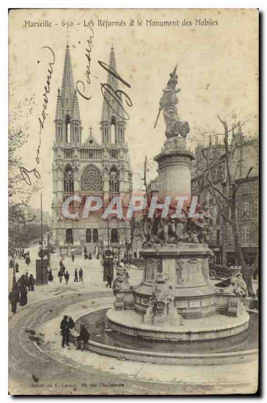 Postcard Old Marseille Reforms and Mobile Monument