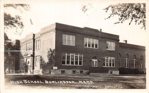 J67/ Burlington Kansas RPPC Postcard c1940 High School Building  137