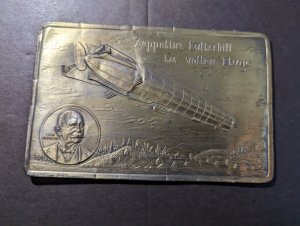 Mint 1910 Germany Zeppelin Postcard Made From Zeppelin Metal