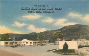 1950s Colorado Buena Vista Settle's Spot Rock Motel Tichnor Postcard 22-11363