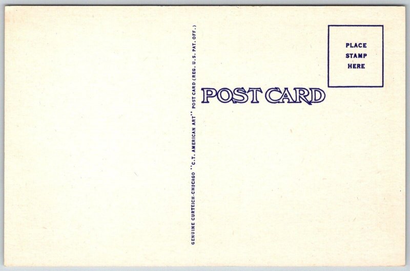 Pomeroy Ohio 1940s Linen Postcard Meigs County Courthouse