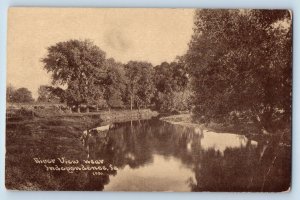 Independence Iowa Postcard River View Exterior Lake Trees c1910 Vintage Antique