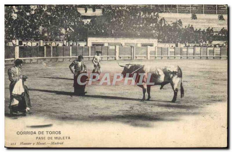 Vintage Postcard Corrida Bullfight Passes from muletaÂ 