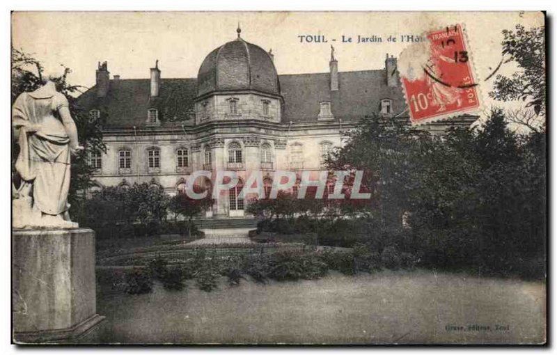 Toul Old Postcard The garden of & # 39hotel