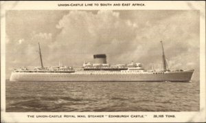 Union Castle Royal Mail Steamship Ship Postcard EDINBURGH CASTLE