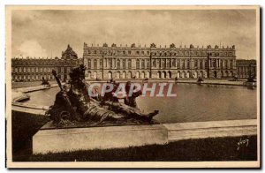 Versailles Old Postcard Facade of the palace on the lawn of & # 39eau