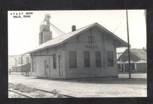 RPPC RALLS TEXAS AT&SF RAILROAD DEPOT TRAIN STATION REAL PHOTO POSTCARD