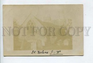 426307 UK ISLE of WIGHT church and cemetery Vintage photo postcard