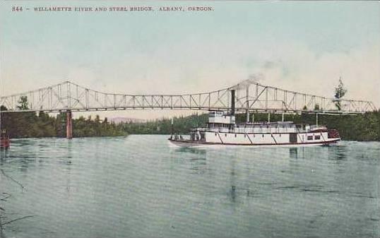 Oregon Albany Willamette River And Steel Bridge