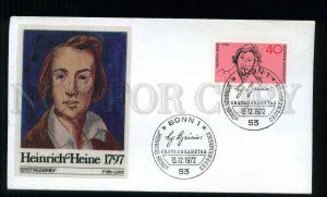 273579 GERMANY 1972 year Heinrich Heine Bonn FDC