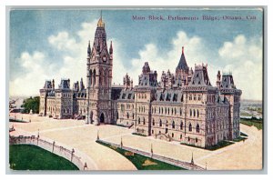 Postcard Main Block Parliaments Bldgs. Ottawa Canada Vintage Standard View Card 