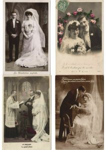 WEDDING DRESSES ROMANTIC  REAL PHOTO 100 CPA Pre-1940 (L4369)