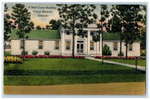 1943 Exterior View Red Cross Building Camp Stewart Georgia GA Vintage Postcard