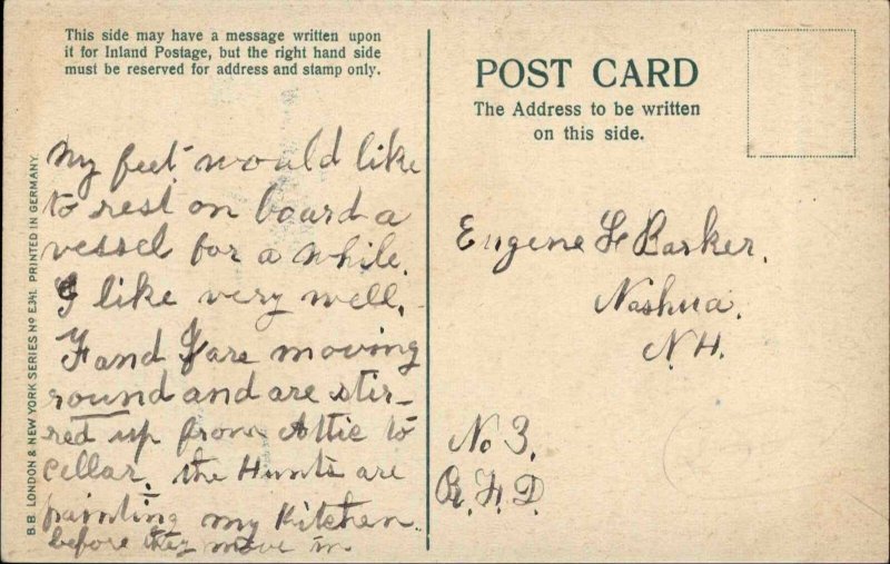 Hands Across the Sea Steamship Earth Globes c1910 Postcard #2