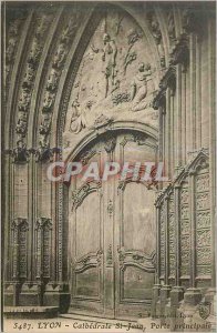 Old Postcard 5487 Lyon St Jean Cathedral main door