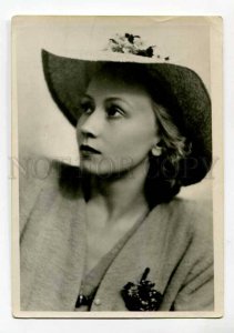 3036988 ULANOVA Russian Ballet Star in Hat. Old Photo