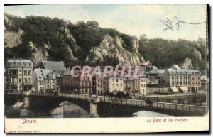 Old Postcard Dinant Bridge and the Rocks