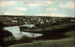 Warren Maine ME Bird's Eye View c1910 Vintage Postcard